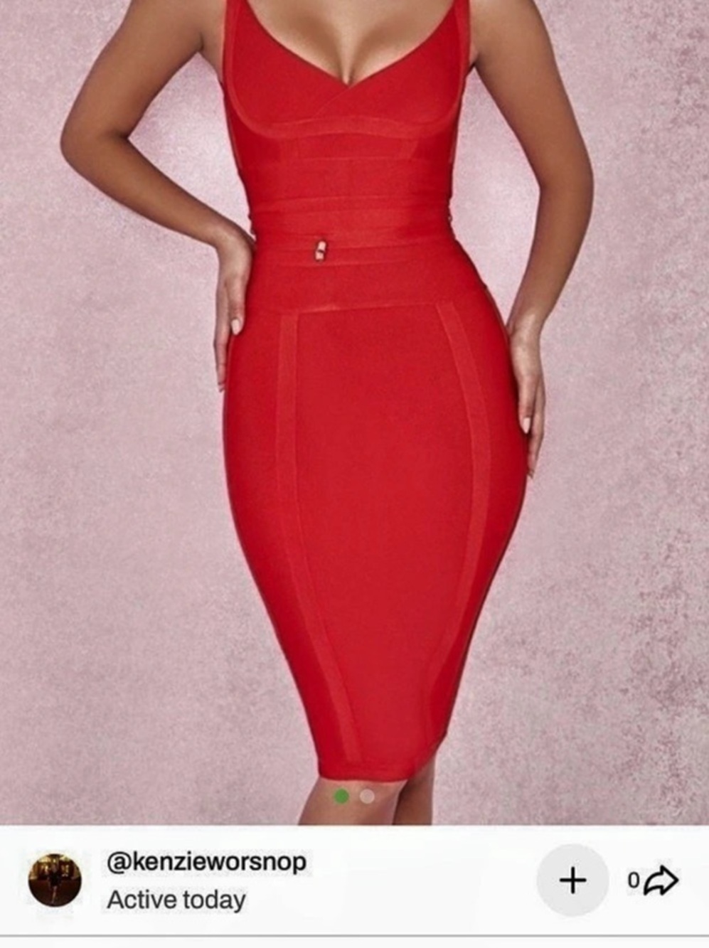 House of CB Belice Red Tie Waist Bandage Dress